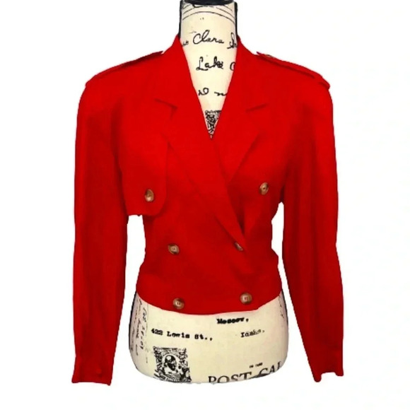 JONES NEW YORK VINTAGE RED JACKET BLAZER - Picture 2 of 12